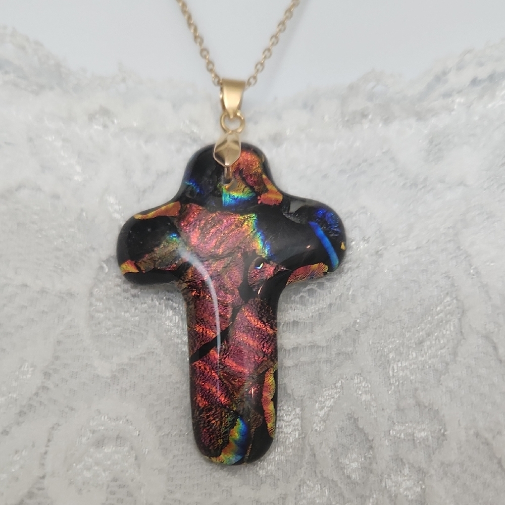 Vibrant Cross Pendant Necklace